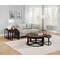 Alaterre Furniture Arcadia Acacia Wood 42" Round Coffee Table with Nesting Tables, Antiqued Mocha ANAR1275 - alternate 5